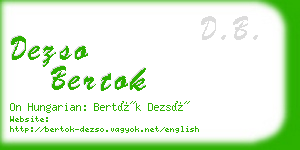 dezso bertok business card